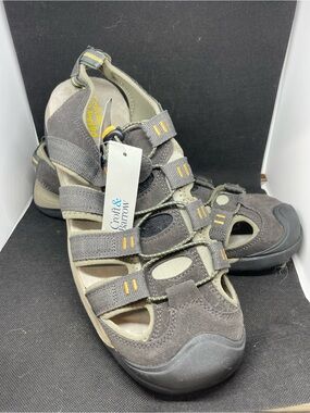 Croft & Barrow Combs Style Olive color Suede and Fabric Outdoor Sandals